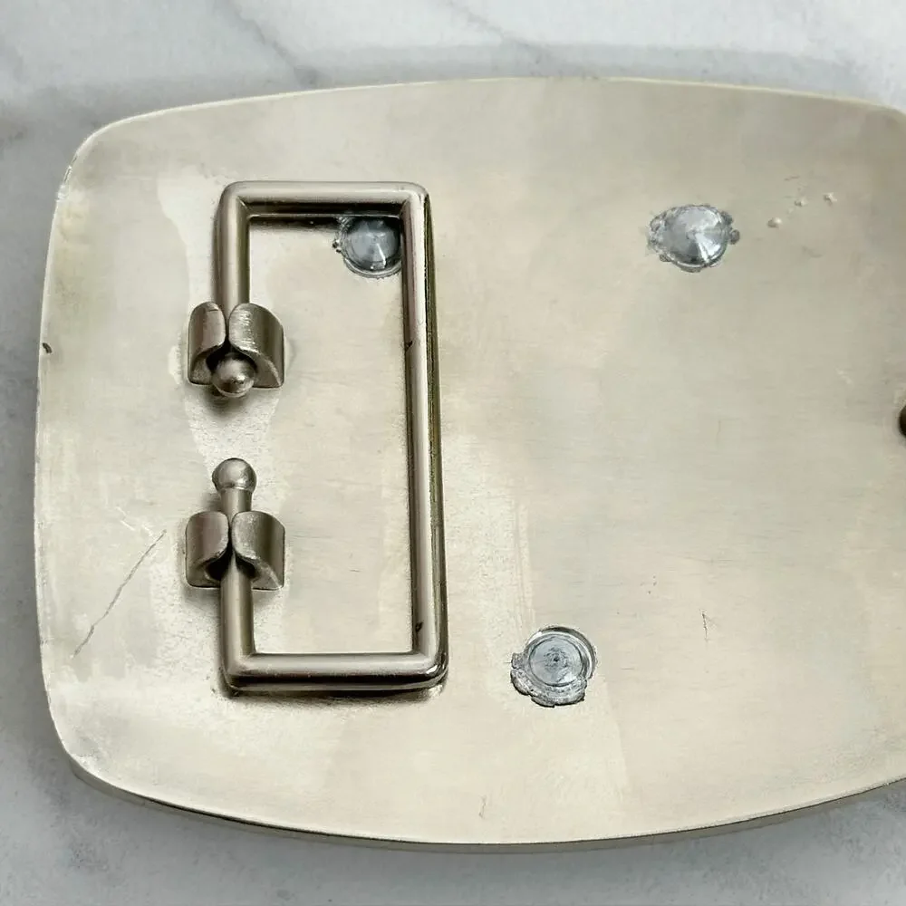 F Letter Initial Monogram Silver Tone Belt Buckle